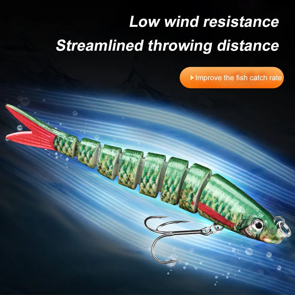 Alloet 5Pcs Jointed Swimbait Lures With Treble Hooks Sinking Crankbait