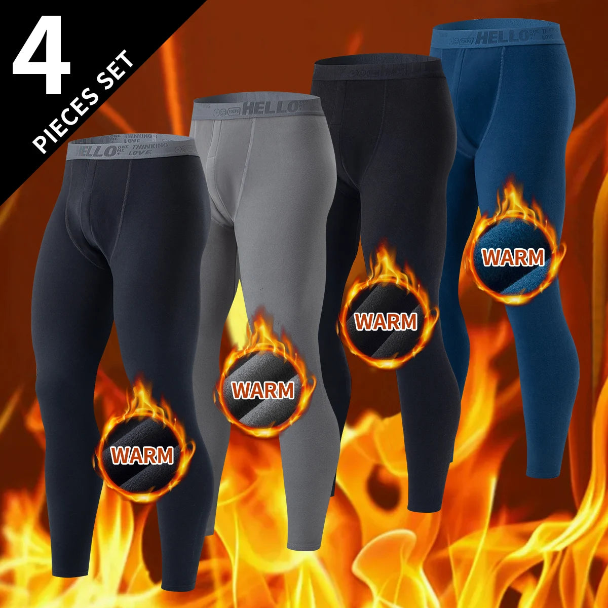 Zhejiang Men's Warm Knit Polyester Pants Slim Fit Autumn Winter