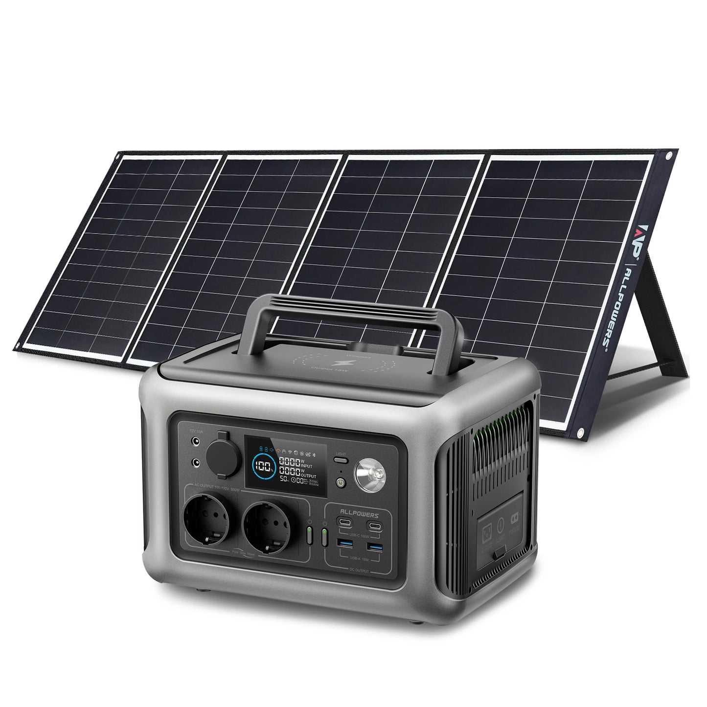 Allpowers R600 Portable Power Station With Solar Panel 299Wh LiFePO4