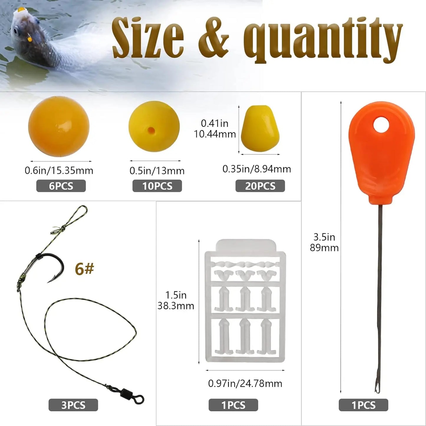 DOVESUN Carp Rig Kit With Heavy Barbed Hooks And Baits