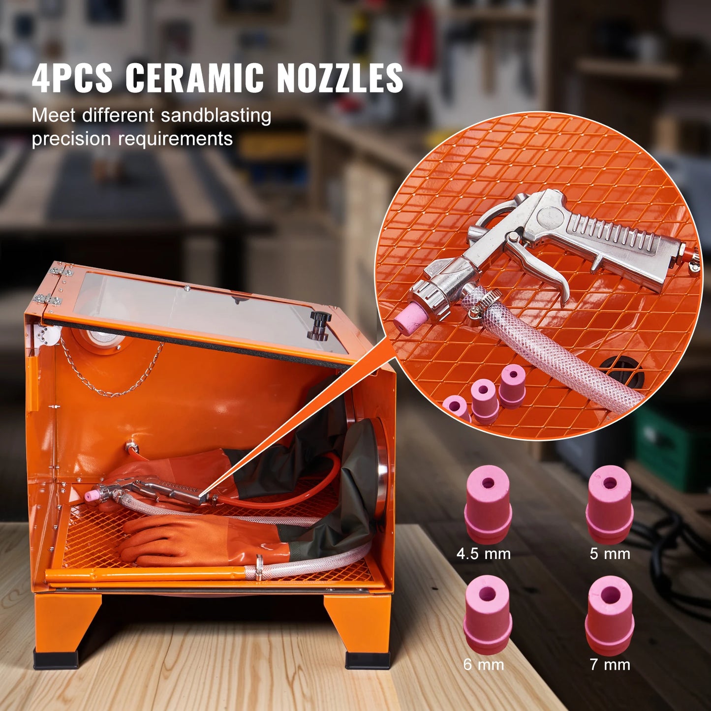 SucceBuy Sandblasting Cabinet Portable Benchtop Sandblaster