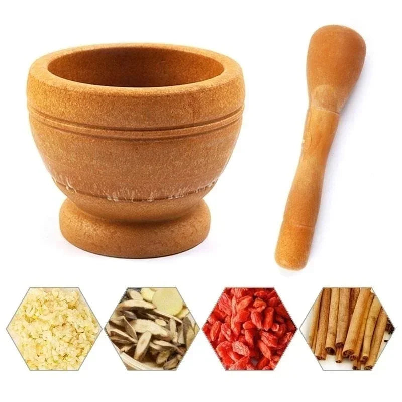 Plastic Mortar And Pestle Set Garlic Herb Spice Grinder Bowl
