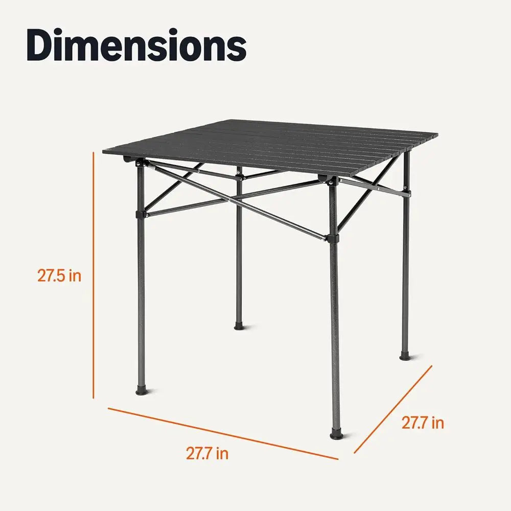 Sturdy Alloy Steel Slat Top Portable Camping Table For Outdoors