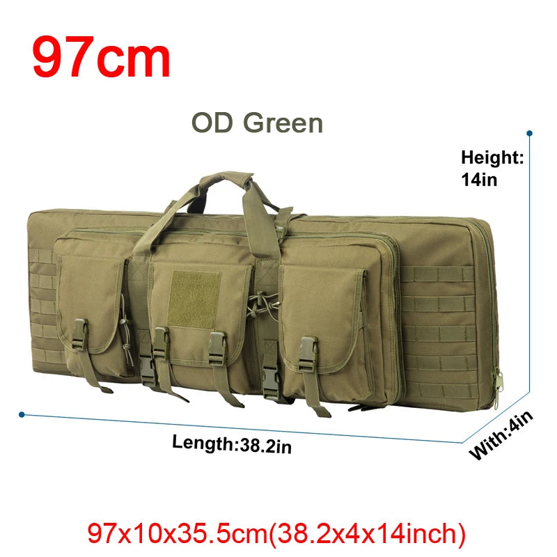 LQARMY Tactical Double Rifle Case with Molle Bag Sniper