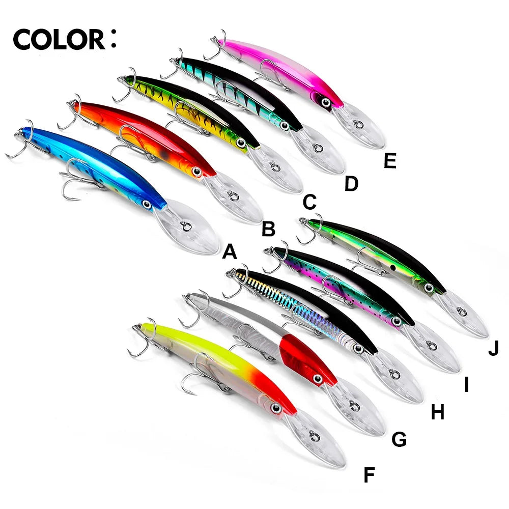 YTYIN Minnow Lure Deep Diving Hard Bait Wobbler Bass Pike