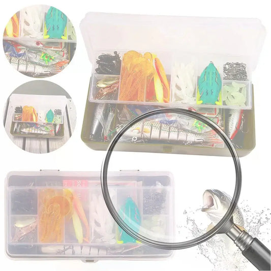 Shunmaii Mixed Fishing Lures Kit Soft and Hard Bait Set Tackle Box