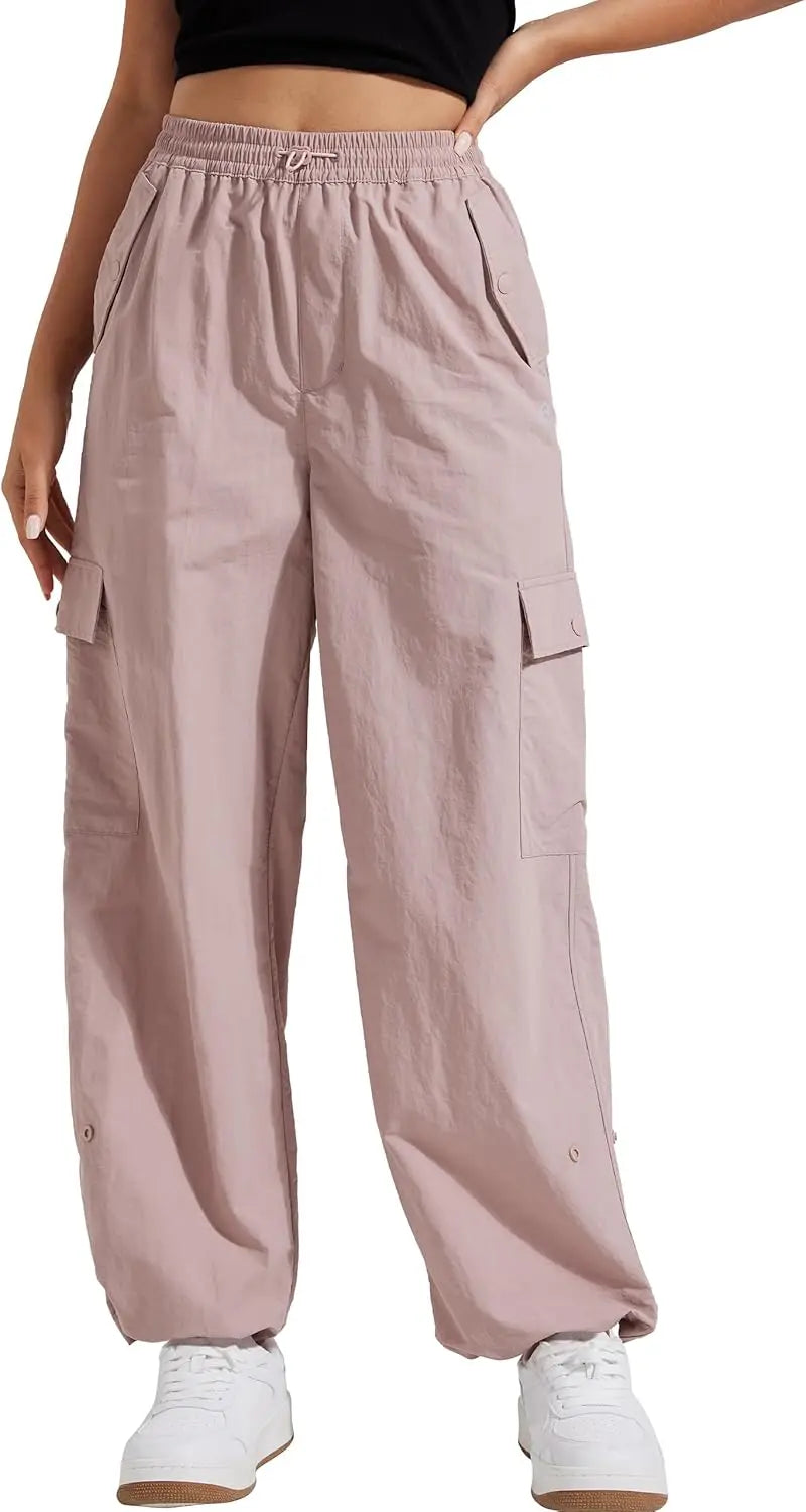 Pioneer Camp Womens Parachute Cargo Pants Baggy High Waisted Quick Dry Hiking