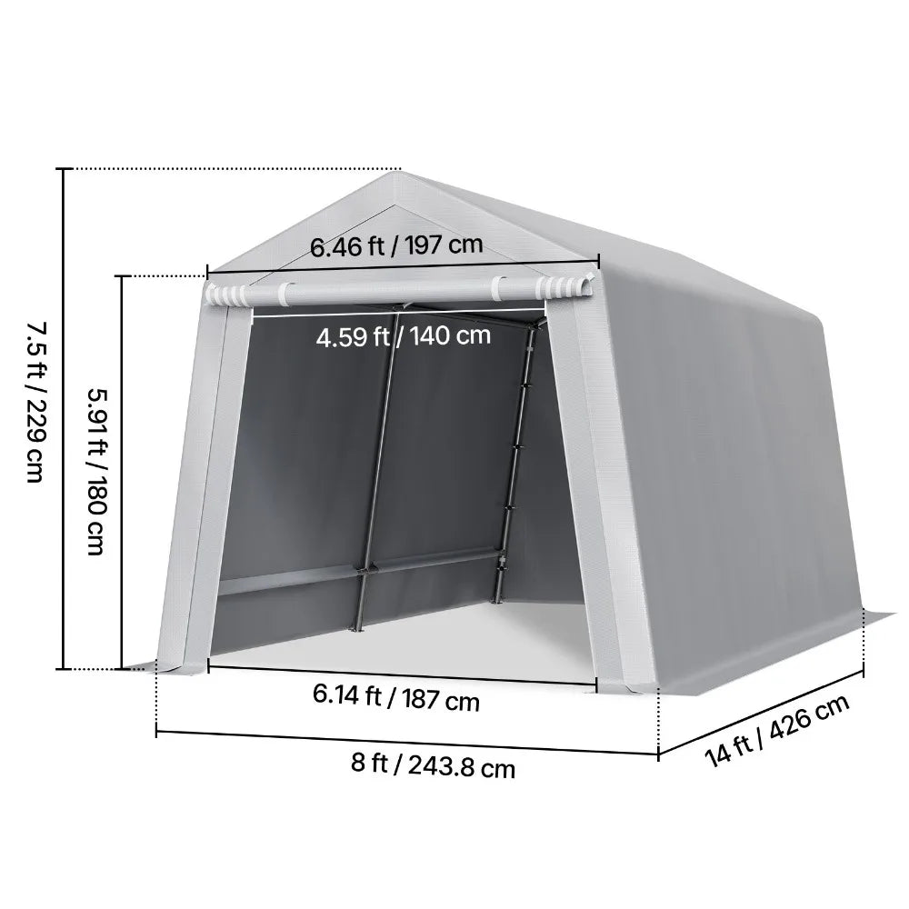Outdoor Storage Shelter Shed Waterproof Portable Canopy Carport Tent