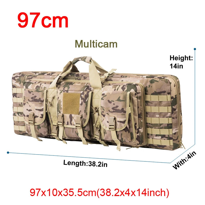 LQARMY Tactical Double Rifle Case with Molle Bag Sniper
