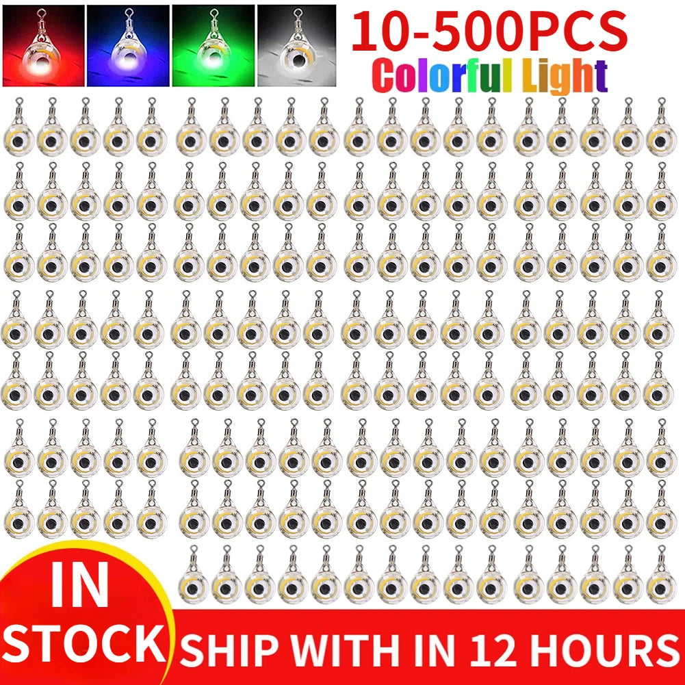 Mini Fishing Lure Light LED Deep Drop Underwater Eye Shape Luminous