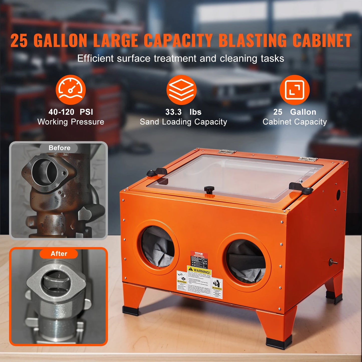 SucceBuy Sandblasting Cabinet Portable Benchtop Sandblaster