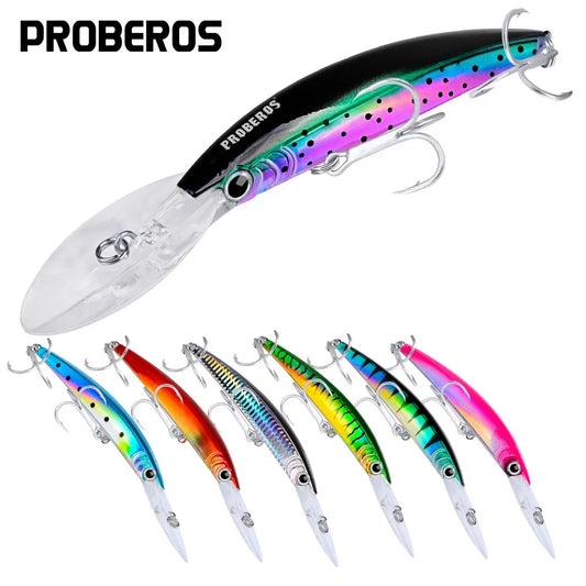 YTYIN Minnow Lure Deep Diving Hard Bait Wobbler Bass Pike