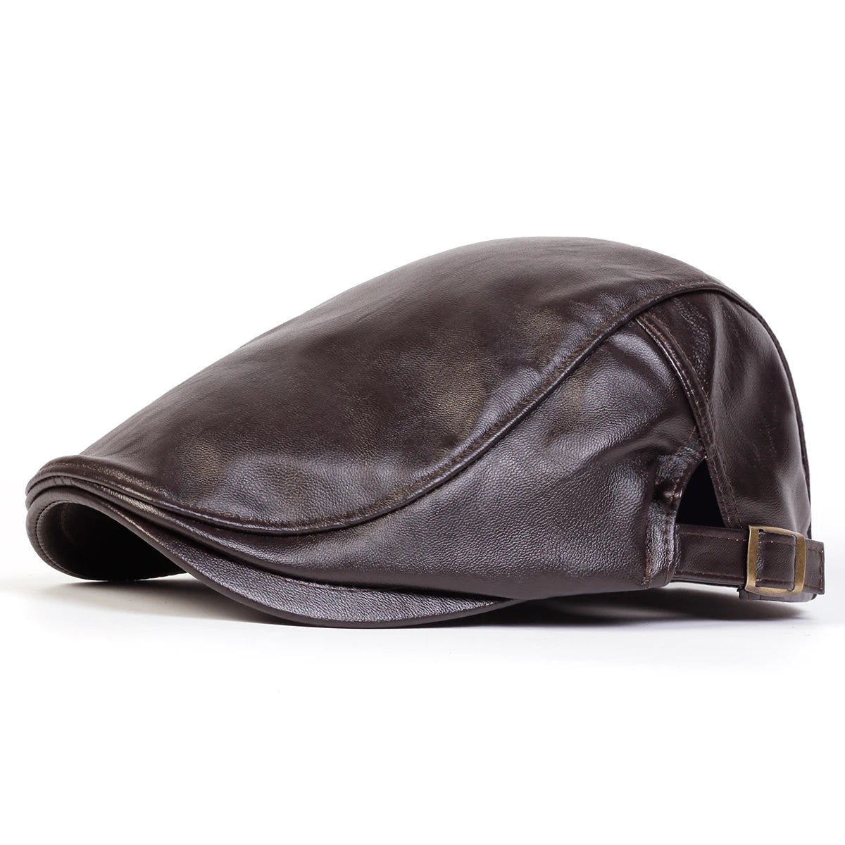 Newsboy PU Leather Cap Men Unisex Adjustable Hip Hop Style