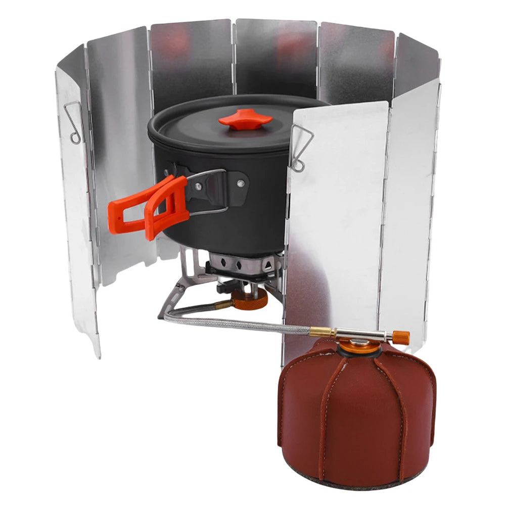 Aluminum Foldable Wind Shield For Gas Stove Outdoor Use