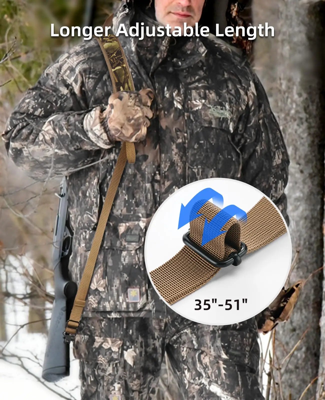 CVLIFE EZshoot Two Point Sling Swivels Neoprene Padded Rifle Sling