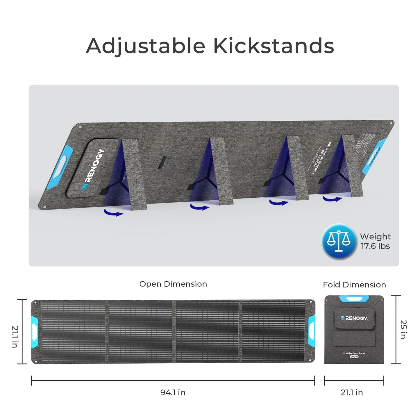 Renogy 200W Portable Solar Panel IP65 Foldable Charger for RV Camping