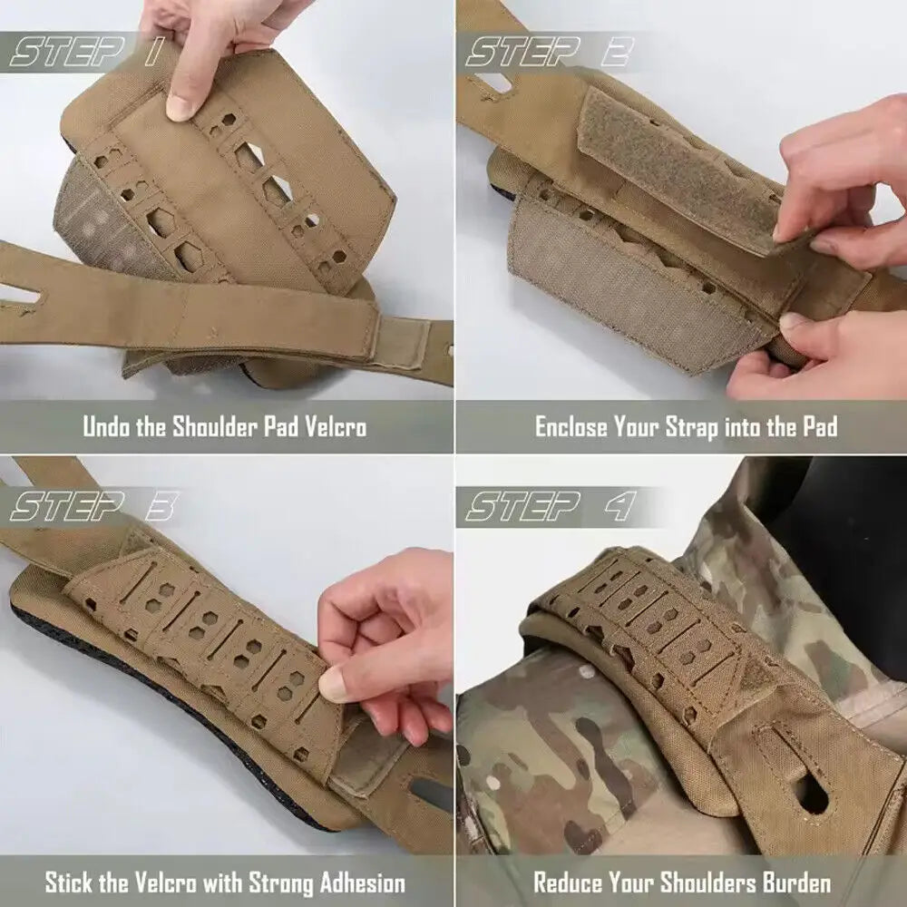 Nylon Mesh Vest Shoulder Pad Tactical MOLLE Backpack