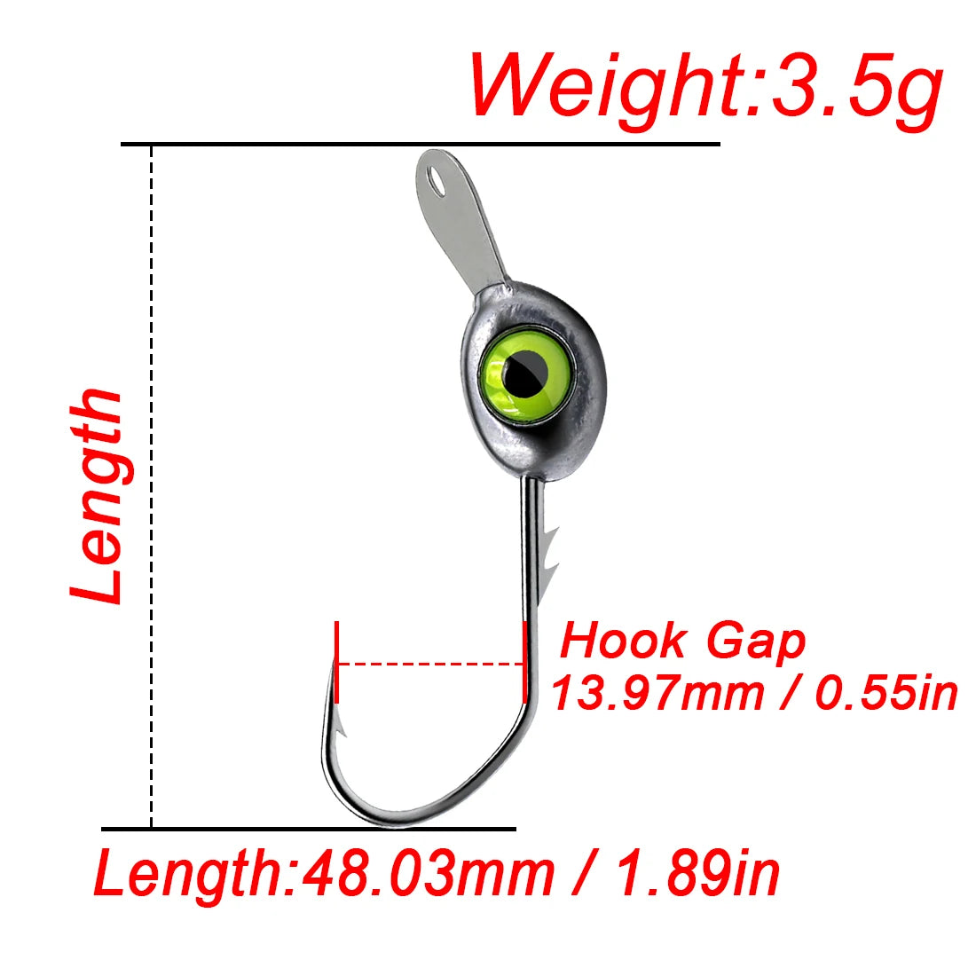 FishTrip Jig Heads 10Pcs Anti Snag Minnow Swing Hooks