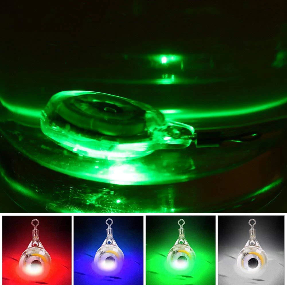 Mini Fishing Lure Light LED Deep Drop Underwater Eye Shape Luminous