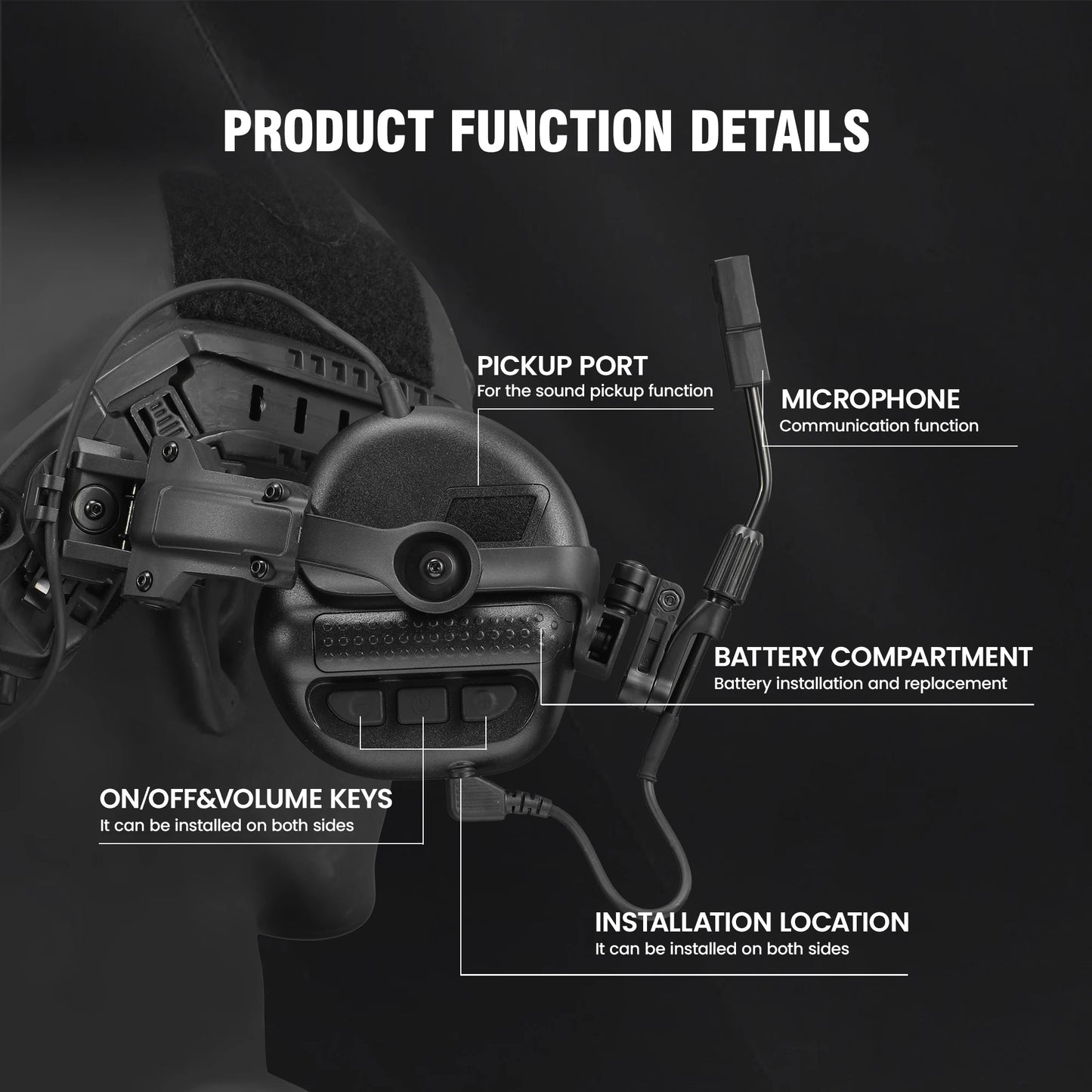 Arm Next Tactical Shooting Earmuffs Headset With Active Noise Reduction