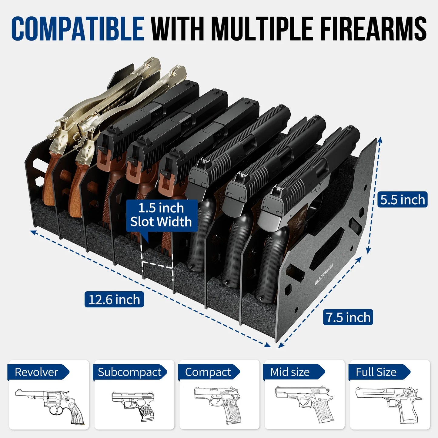 Pistol Holder Gun Rack By Black 4/5/6 Slots