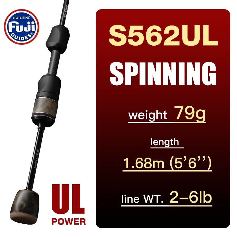 SeaSir Stream Spinning Baitcasting Rod Ultralight Carbon Handle