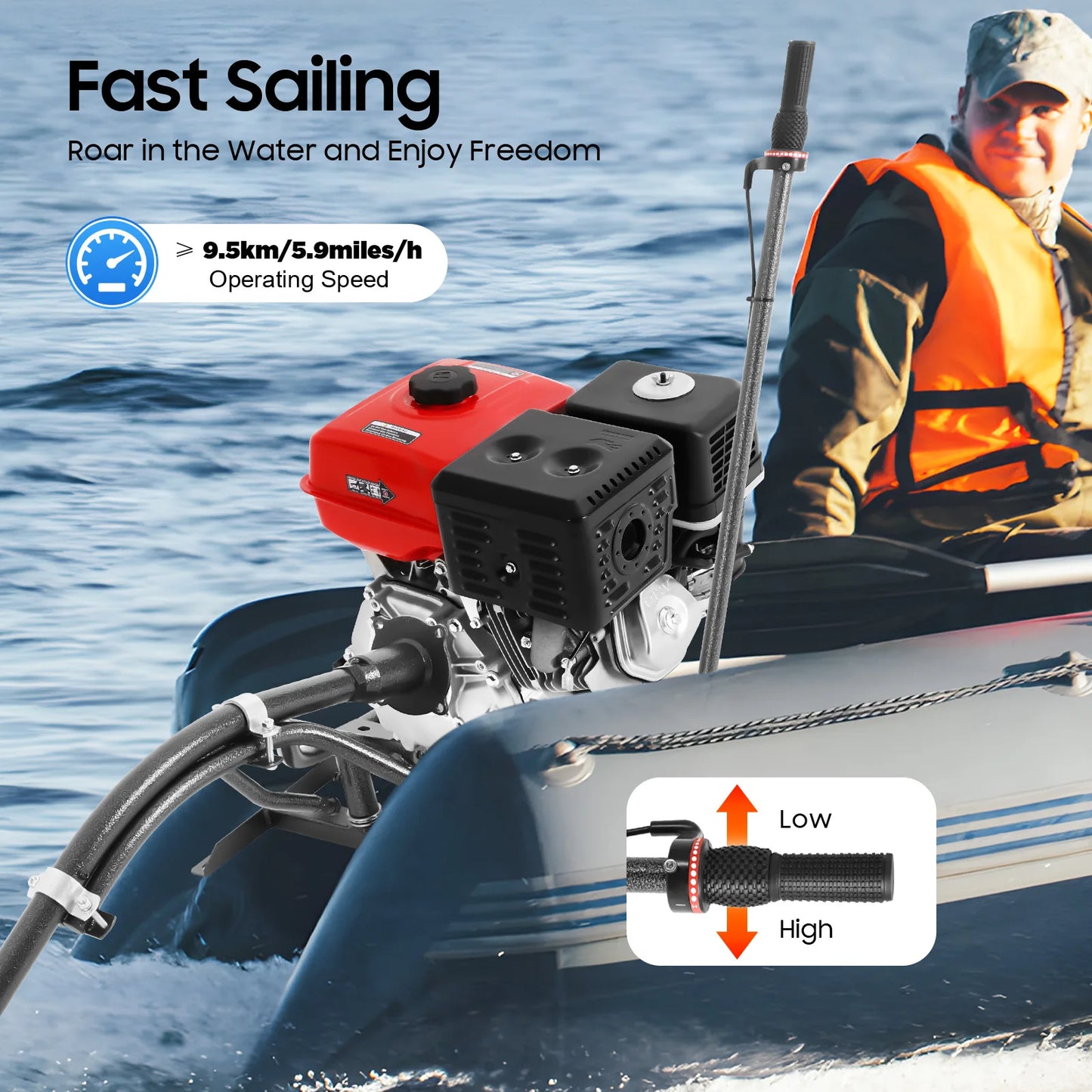 Four-Stroke Outboard Motor 9.0kW 3600rpm for Small Boats