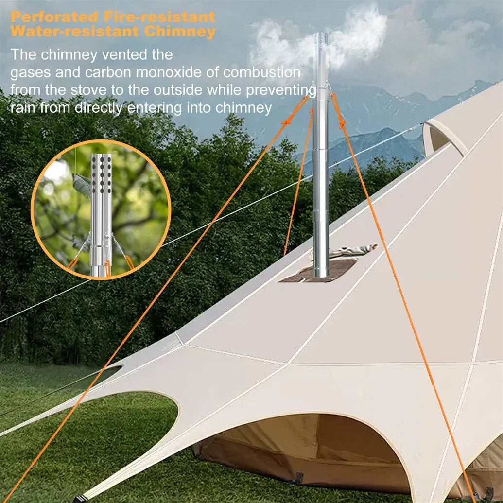 Portable Wood Burning Stove For Outdoor Heating And Cooking Gear