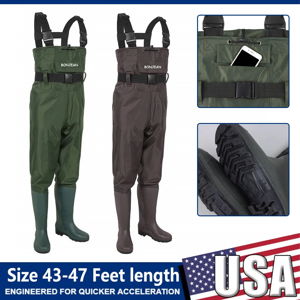 Waterproof Fishing Waders With Boots Durable Overalls Kit For Men Women