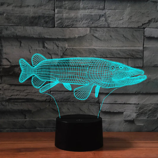 Nighdn Fish 3D Illusion Table Lamp With LED Touch Control