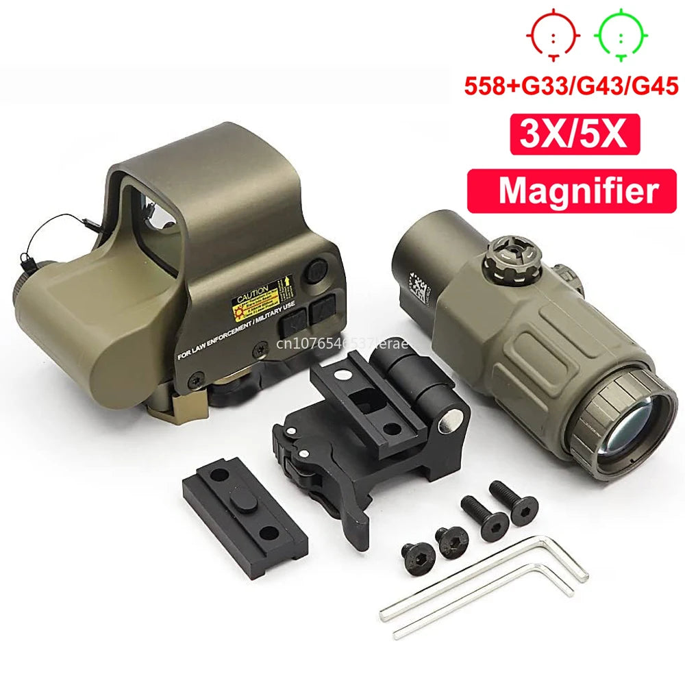 558 Holographic Red Dot Sight For G43 G33 With Magnifier