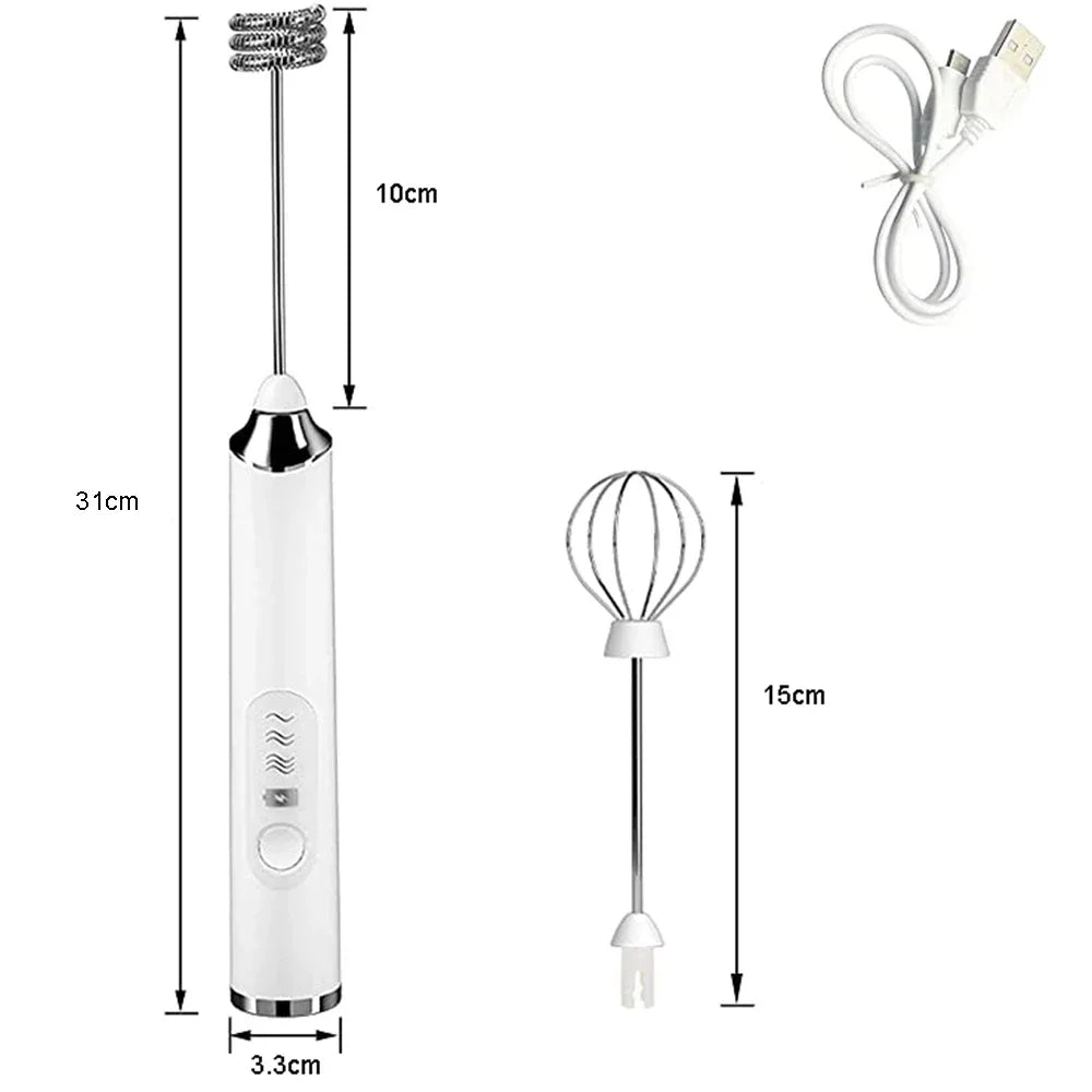 TINSOL  Electric Milk Frother Mini Handheld Wireless Powerful USB Rechargeable Convenience Coffee Milk Whipping Kitchen Whisks