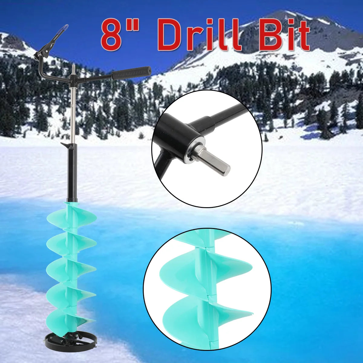 Electric Ice Auger Drill Bit With Positioner Extension Rod