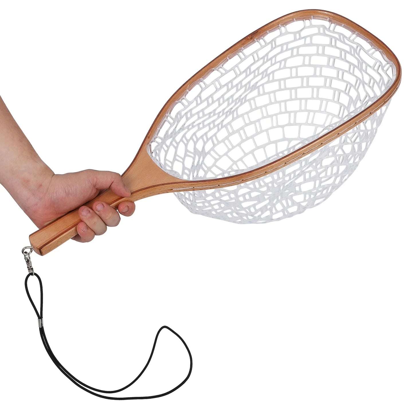 HiMISSH Wooden Frame Trout Fly Fishing Landing Net For Catch And Release