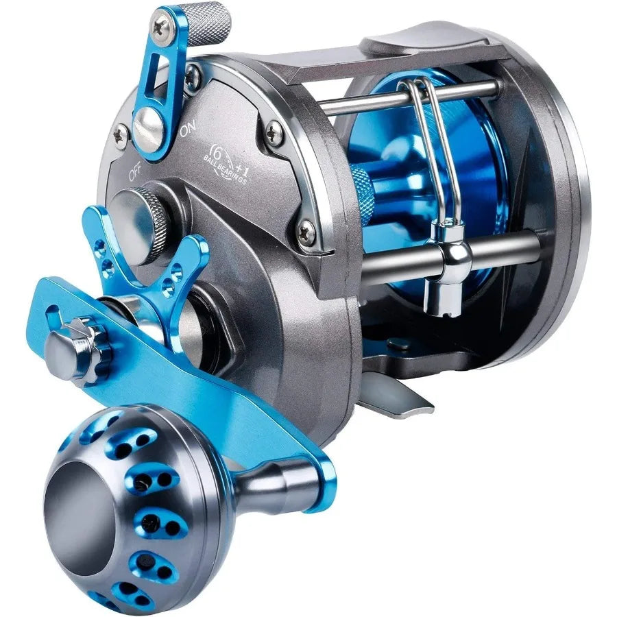 Saltwater Trolling Reel With Level Wind Drag For Boat Fishing