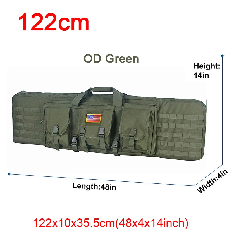 LQARMY Tactical Double Rifle Case with Molle Bag Sniper