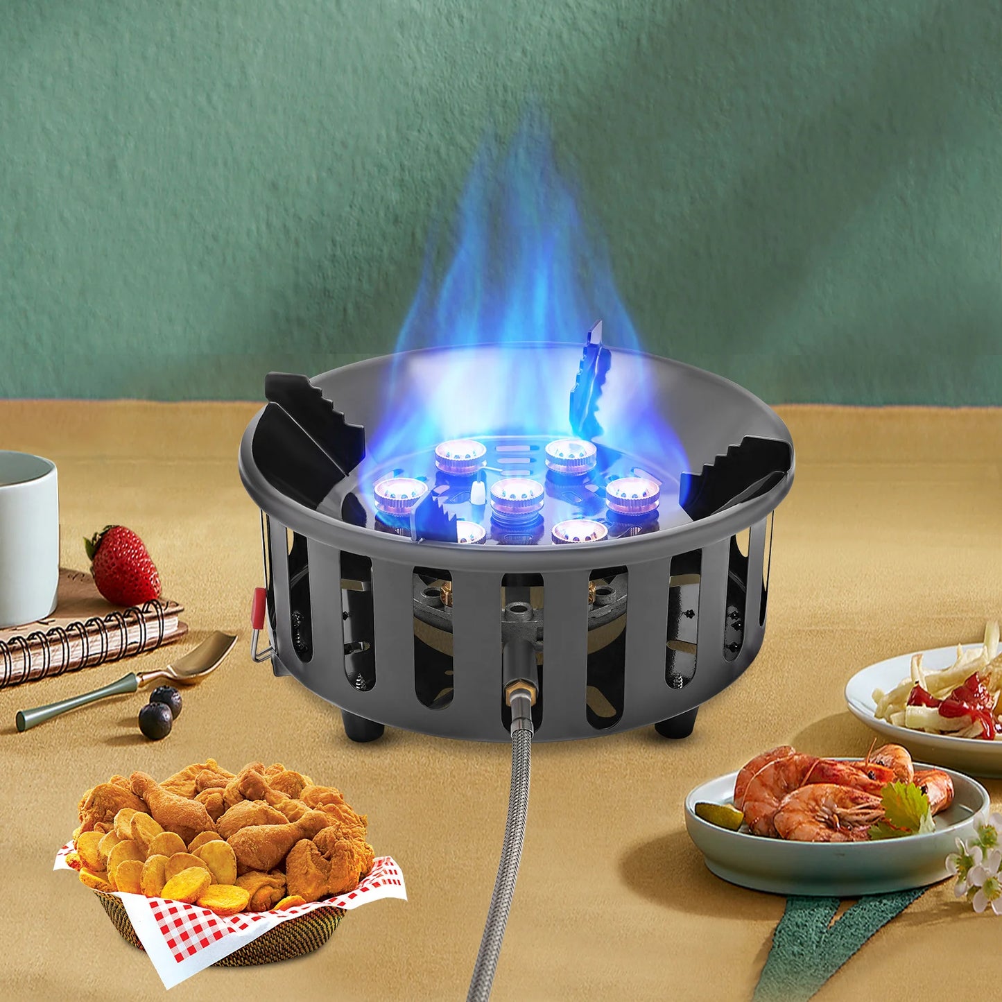 Portable Camping Stove 21000W High Power Gas Burner Windproof Ignition