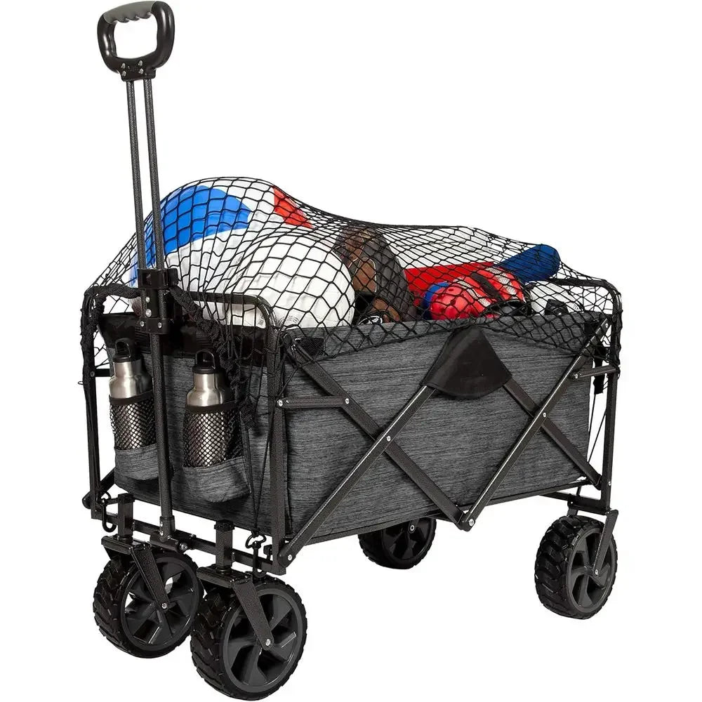 Durable Collapsible Outdoor Camping Utility Cart With All Terrain Wheels