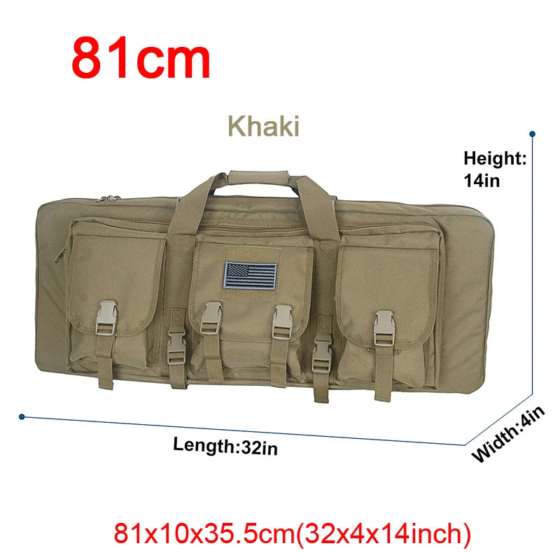 LQARMY Tactical Double Rifle Case with Molle Bag Sniper