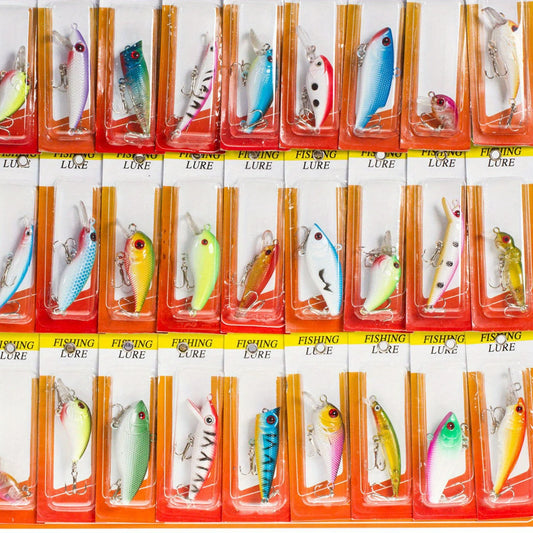 30 Pcs Fishing Lure Set Crankbaits Minnow Baits Hooks For Freshwater Saltwater