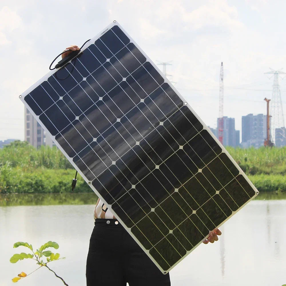 ASUNERGE Flexible Monocrystalline Waterproof Solar Panel for RVs and Boats