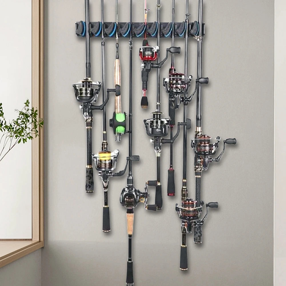 Hign-concerned Wall Mounted Fishing Rod Holder For 9 Rods