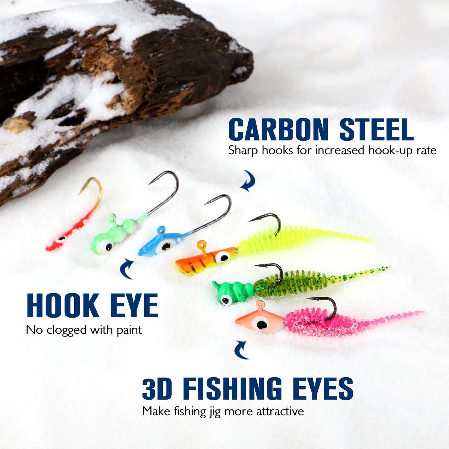 DOVESUN 93Pcs Ice Fishing Jigs Kit Glow in the Dark