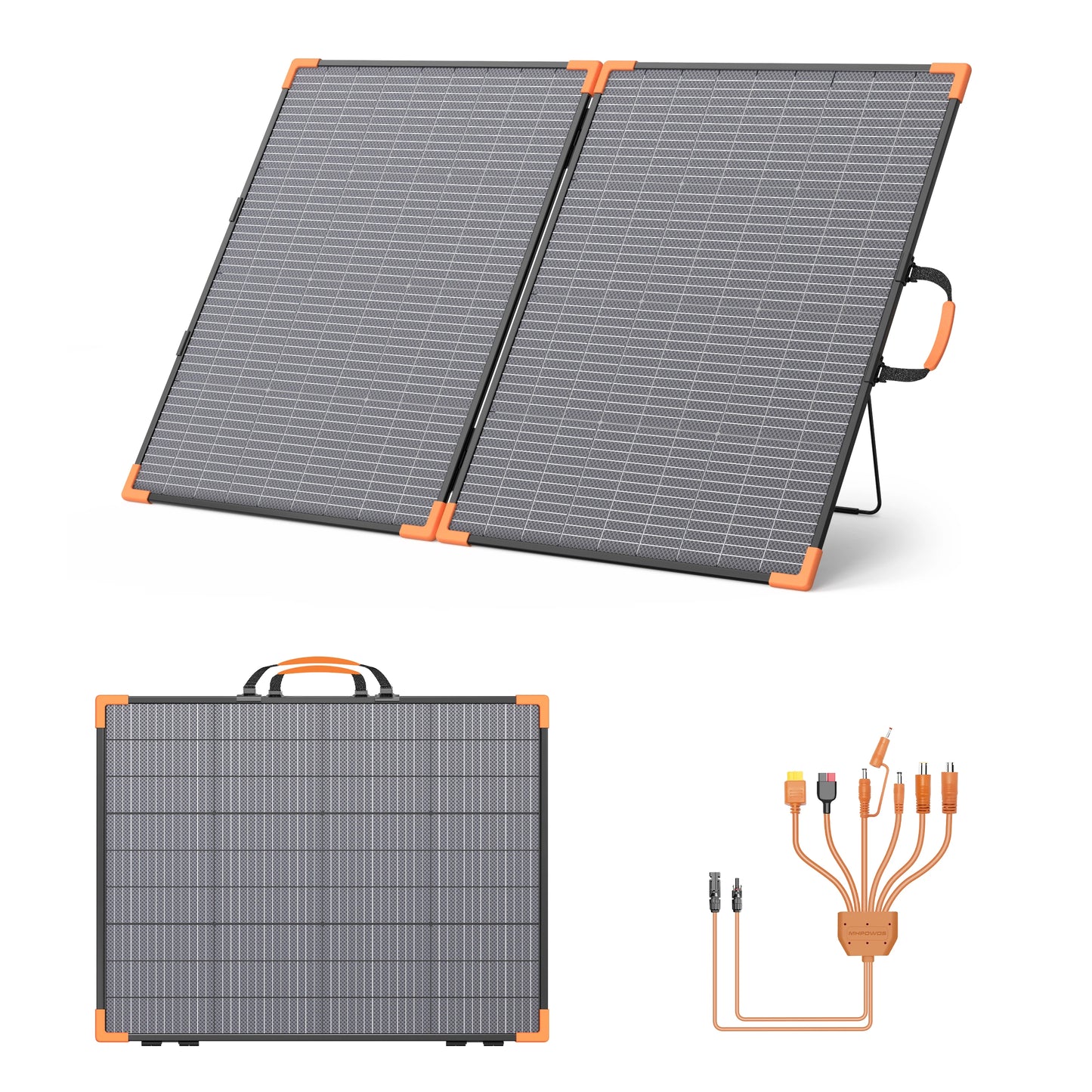 MHPOWOS 200W Foldable Bifacial Solar Panel Charger Camping RV