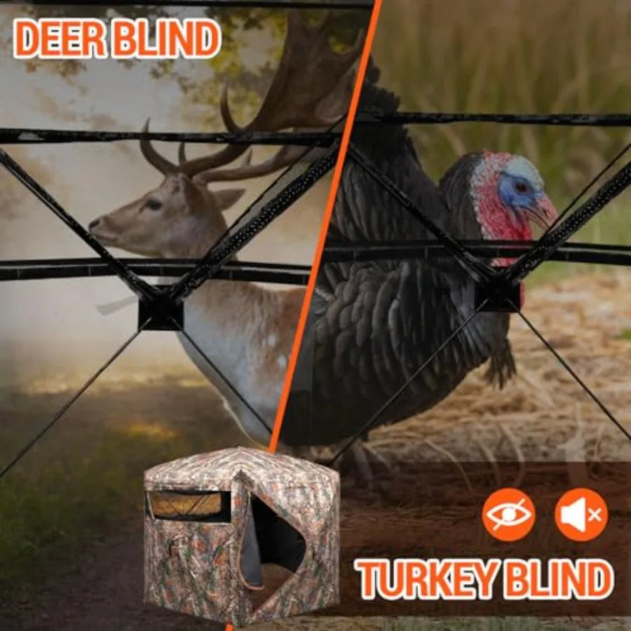 Ground Blind Pop Up Camouflage Tent 3 Person Foldable Shelter