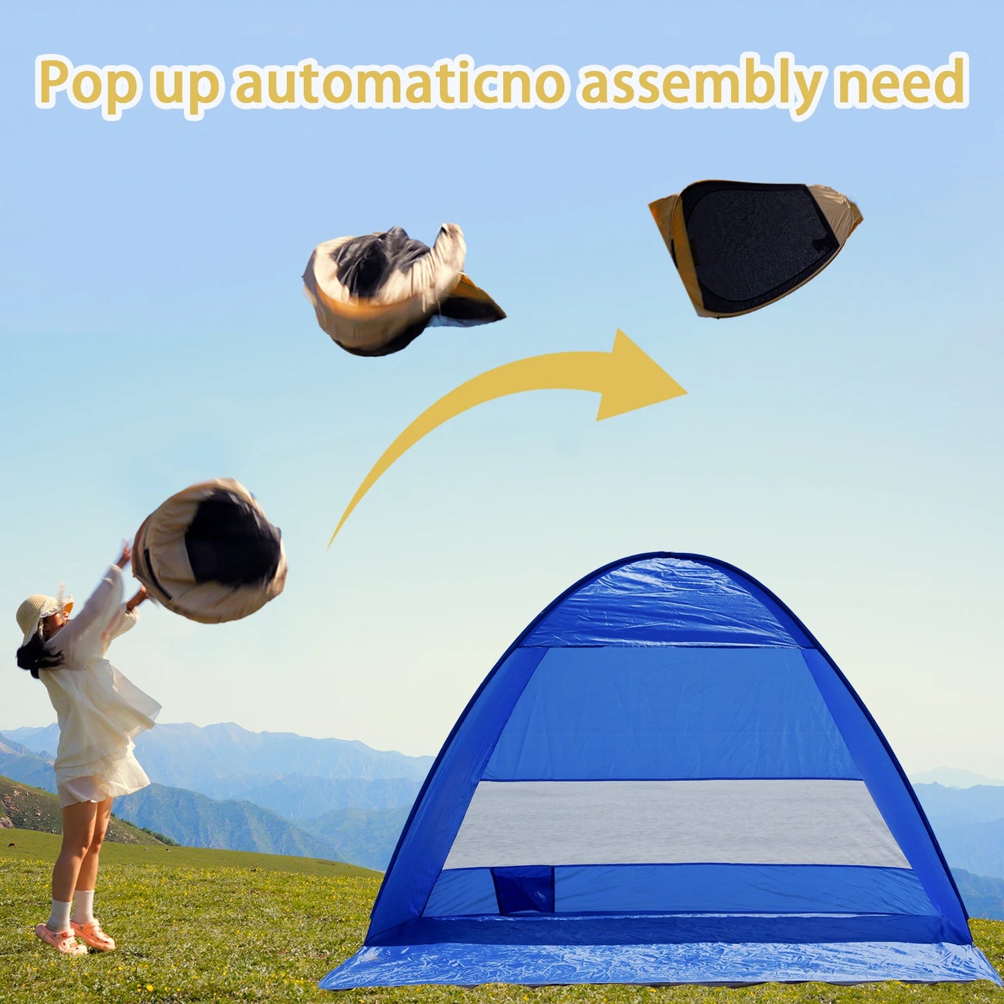 Pakicetus Pop Up Beach Tent With Handbag Compact Folding Design