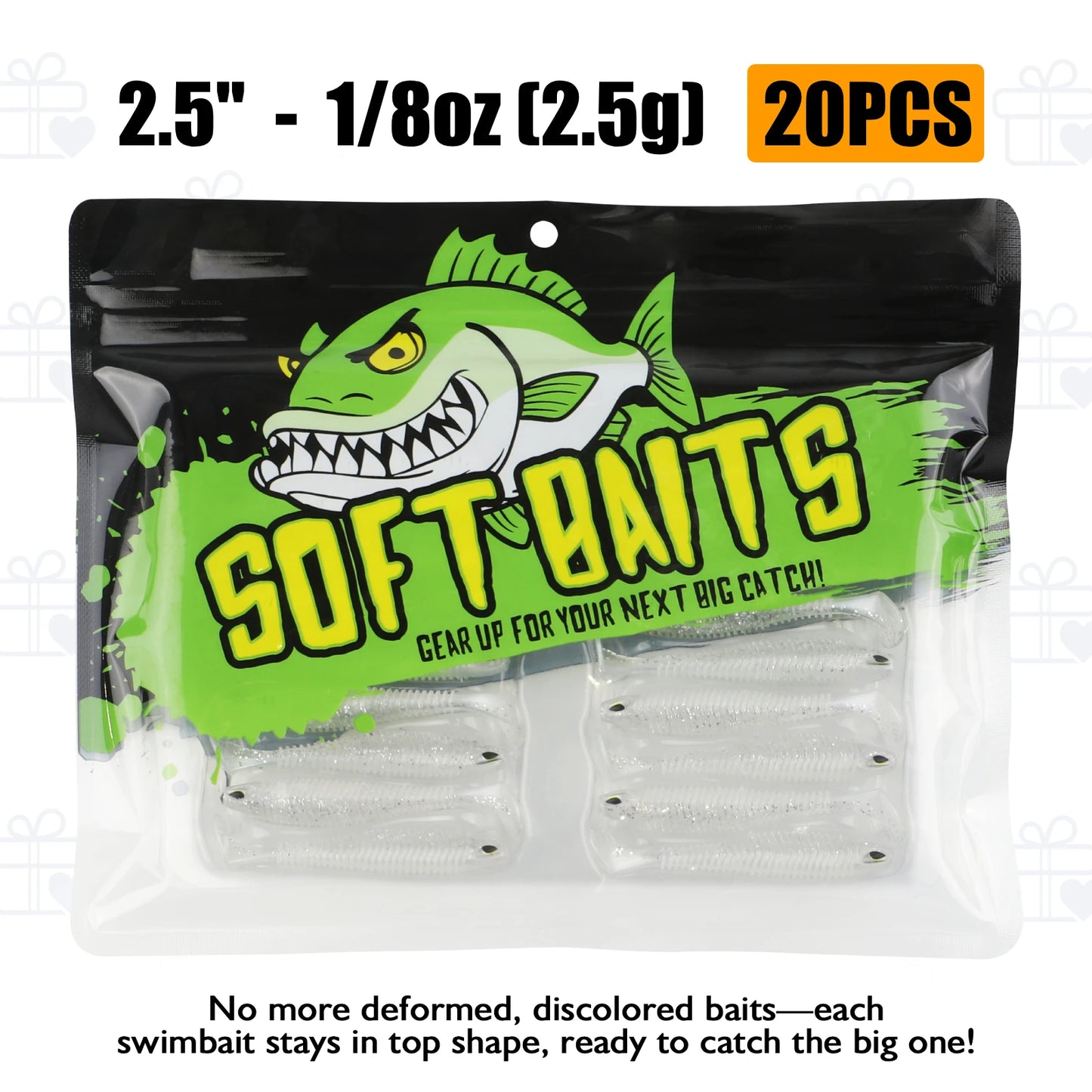 DOVESUN Paddle Tail Swimbaits Set for Bass Trout Crappie Walleye
