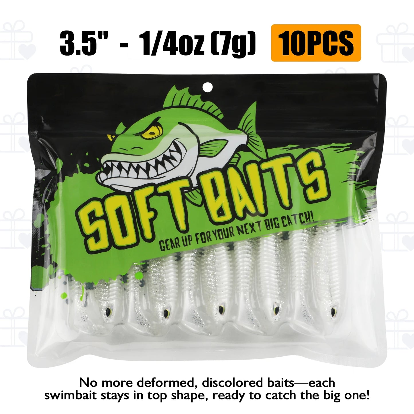 DOVESUN Paddle Tail Swimbaits Set for Bass Trout Crappie Walleye