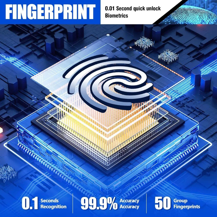 XMSJ Gun Safe Biometric Fingerprint Lock For Rifles Pistols Fireproof