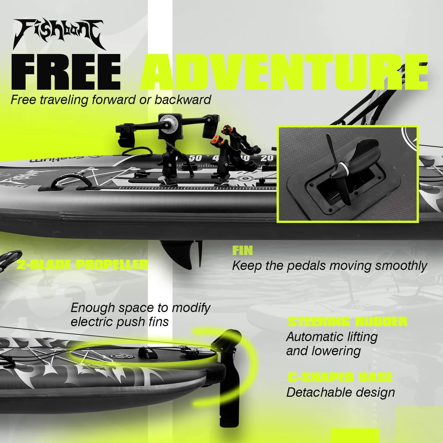 Spatium Kayak Pedal Drive System For Sit On Top Fishing